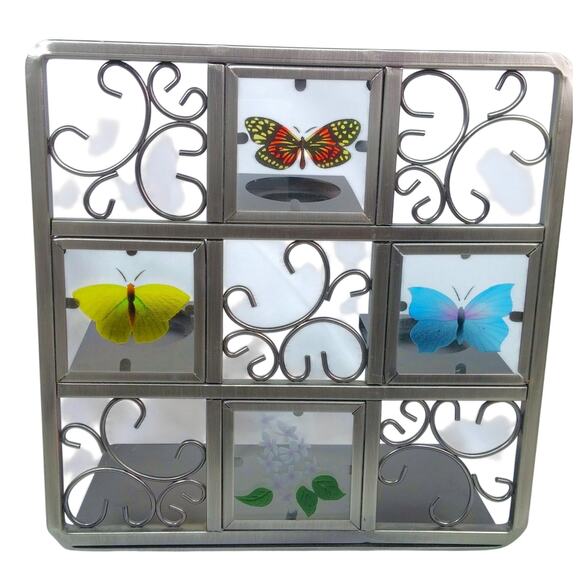 PartyLite Butterfly Tealight Easel Candle Holder Gray Metal Frame Floral Nature - Picture 12 of 14